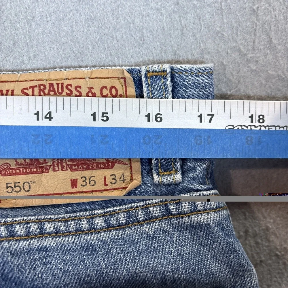 Vtg LEVI'S Jeans Mens 36x34 (34x32) Denim Blue 550 Relaxed‎ Fit Y2K 2005